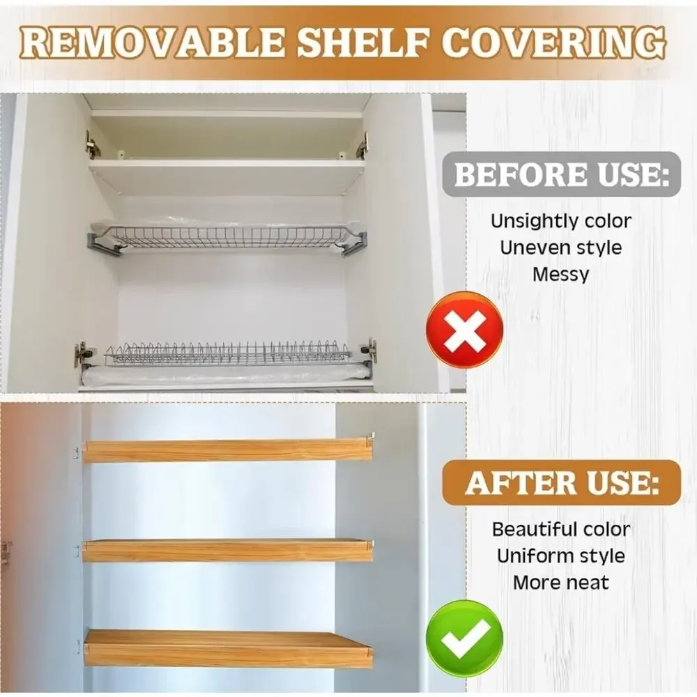 Wood Grain Wire Shelf Covers 35